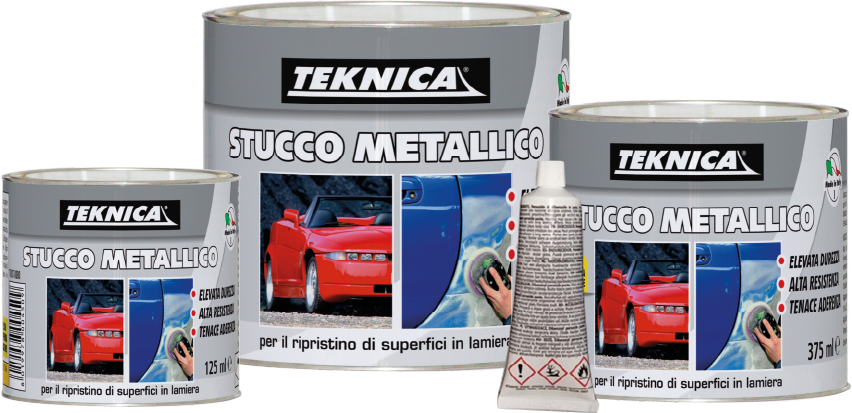 Stucco metallico per carrozzeria auto bicomponente con catalizzatore 750 ml